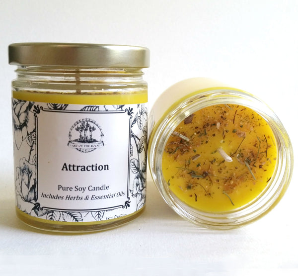 Attraction Soy Candle for Hoodoo, Voodoo, Wicca, & Pagan Spells