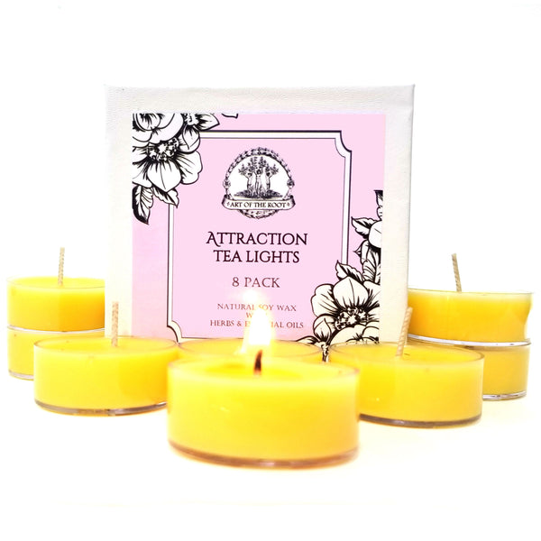 Attraction Soy Tea Light Candles (8 Count) for Love, Money, Work, Success, Prosperity, Relationships