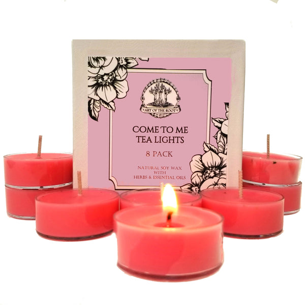 Come to Me Soy Tea Light Candles (8 count) for Love, Passion, Relationships, Attraction, Seduction and Romance