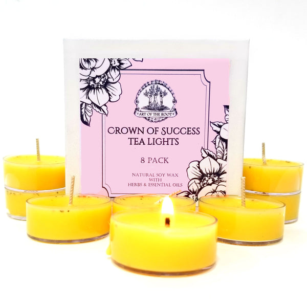Crown of Success Soy Tea Light Candles for Victory, Achievement, Business Projects, New Ventures & Prosperity