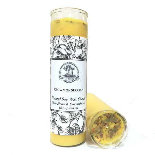 Crown of Success 7 Day SOY Spell Candle (Fixed) for Prosperity, Achievement & Goals