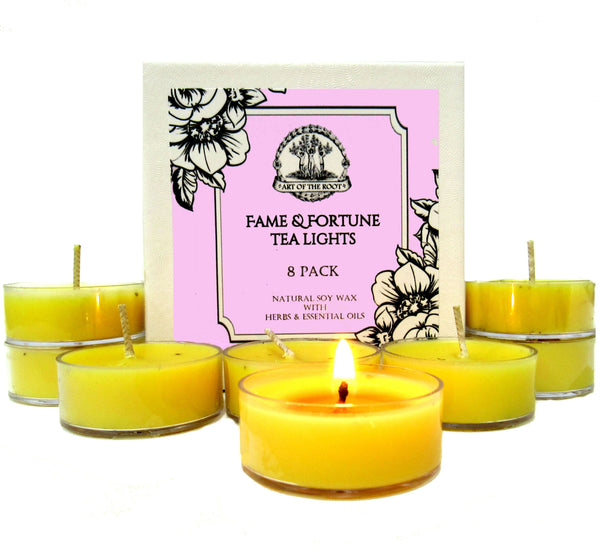Fame & Fortune Soy Tea Light Candles for Beauty, Success, Wealth, Notoriety & Adoration