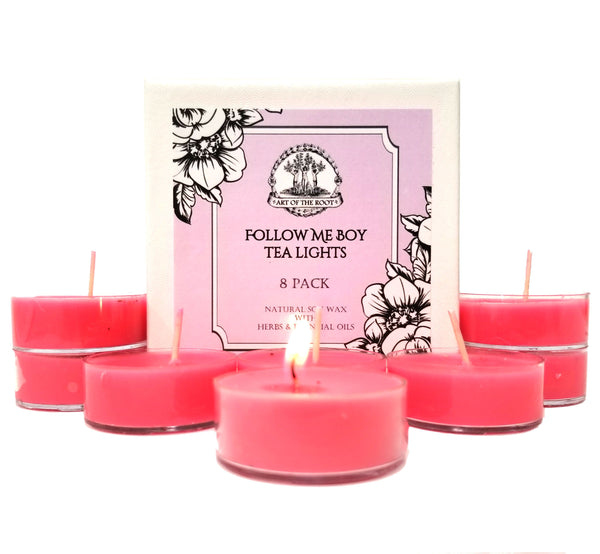 Follow Me Boy Soy Tea Lights for Commitment, Fidelity & Control