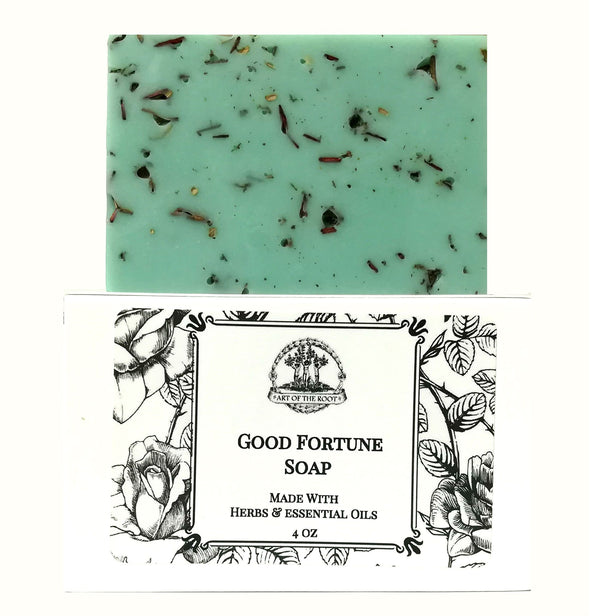 Good Fortune Shea Herbal Soap with Patchouli, Sandalwood & Rose For Blessings, Healing & Wishes