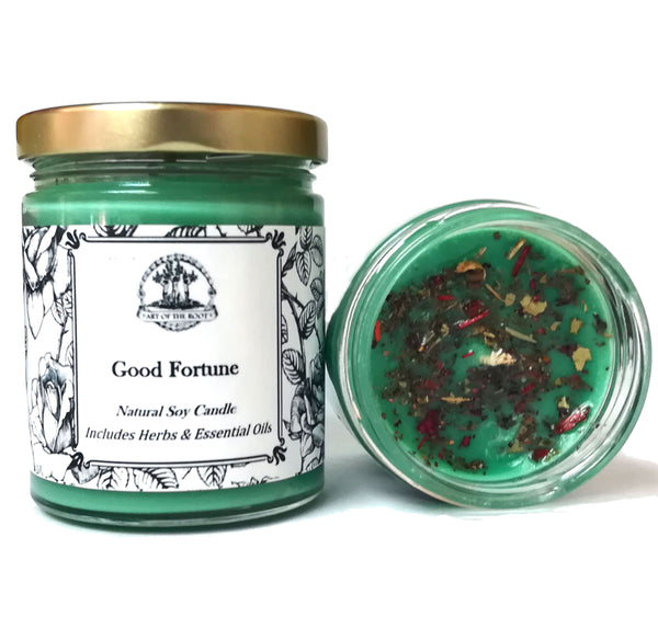 Good Fortune Soy Spell Candle for Blessings, Prosperity, Healing & the Manifestation of Wishes