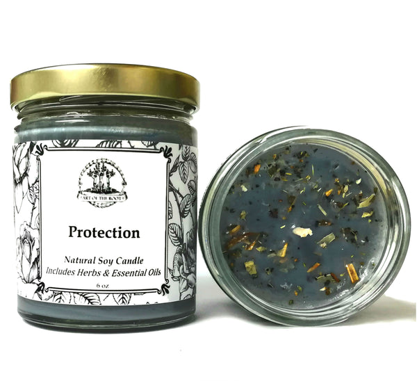 Protection Soy Candle for Negativity, Psychic Attacks & Evil Intentions Wiccan Pagan Hoodoo Conjure