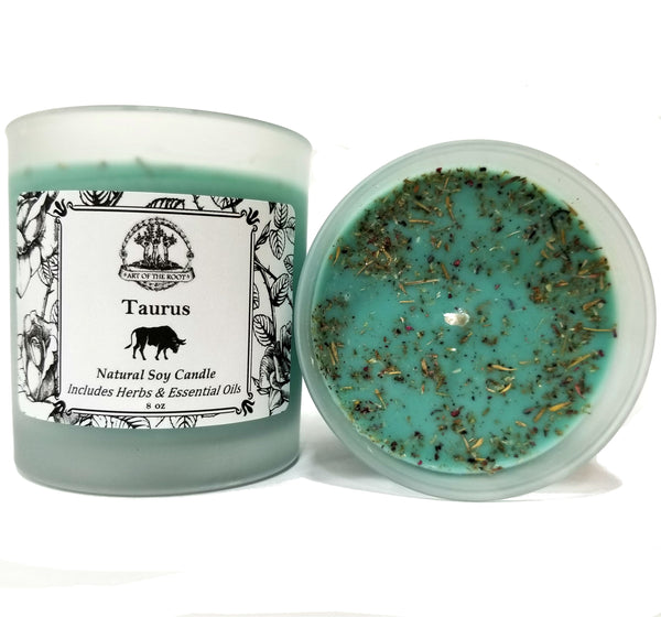 Taurus Soy Zodiac Candle for Success, Determination, Loyalty, Stability & Prosperity