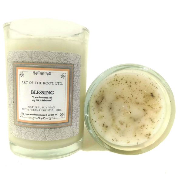 Blessing Affirmation Soy Candle for Abundance, Peace, Good Fortune, Spirituality & Well-being