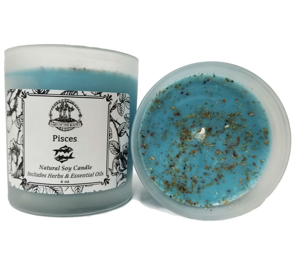 Pisces Soy Zodiac Candle for Compassion, Intuition, Forgiveness & Creativity