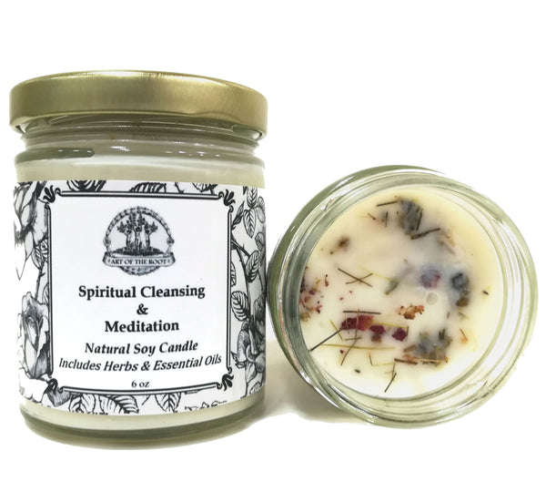 Spiritual Cleansing & Meditation Soy Candle for Intuition, Clarity & Purification